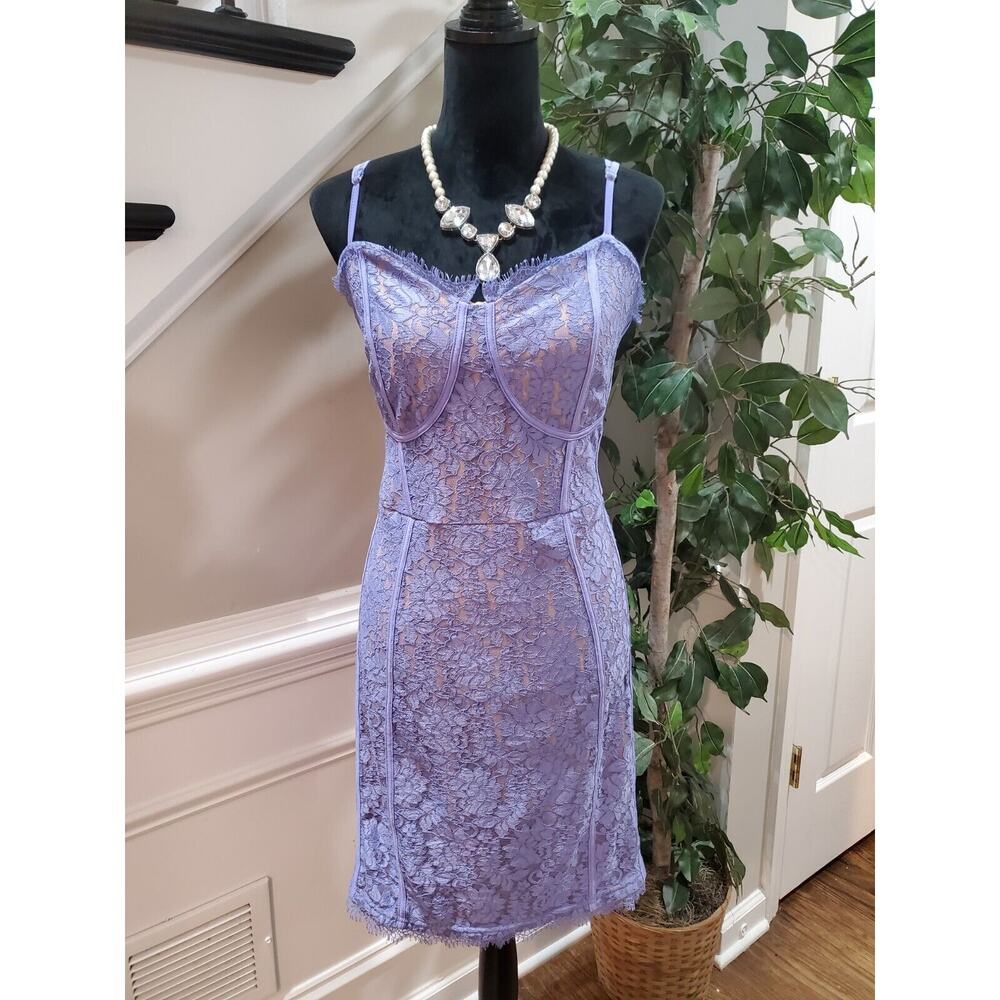 Cider Women's Purple Spaghetti Straps Sweetheart Neck Knee Length Dress Size 4XL